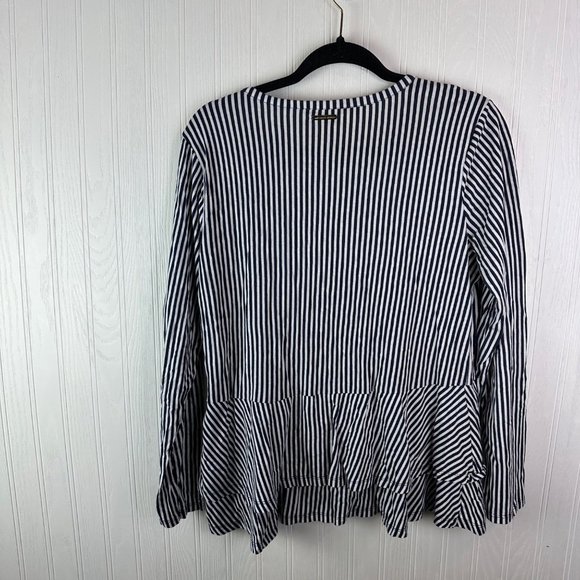 Michael Kors Black and white Stripe Long sleeve Top size Large - Picture 3 of 7